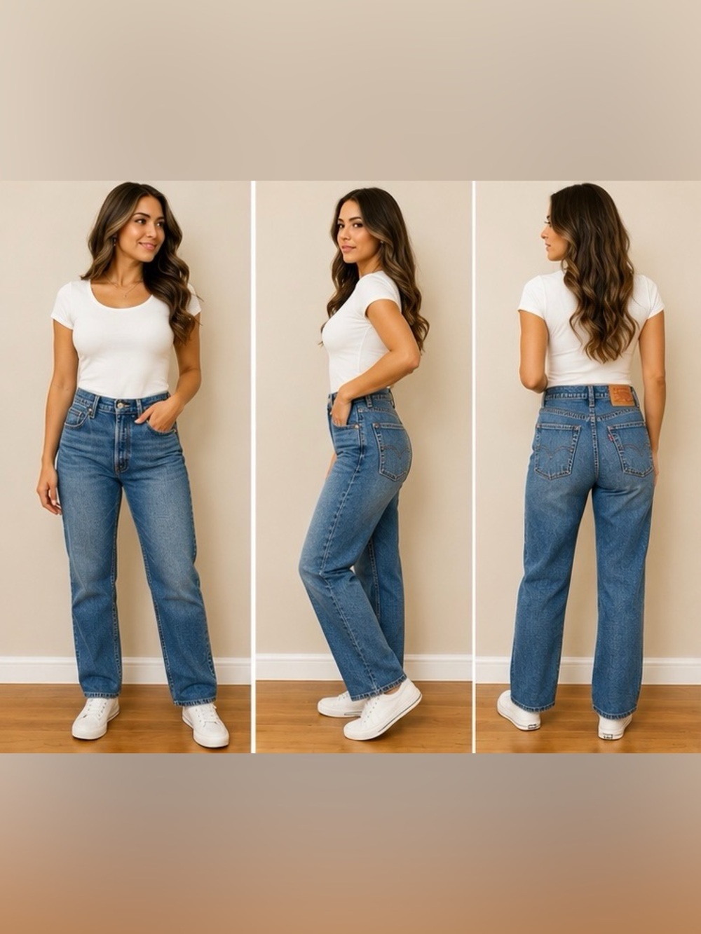 Levi's Women's Straight Leg Jeans in Medium Blue Wash